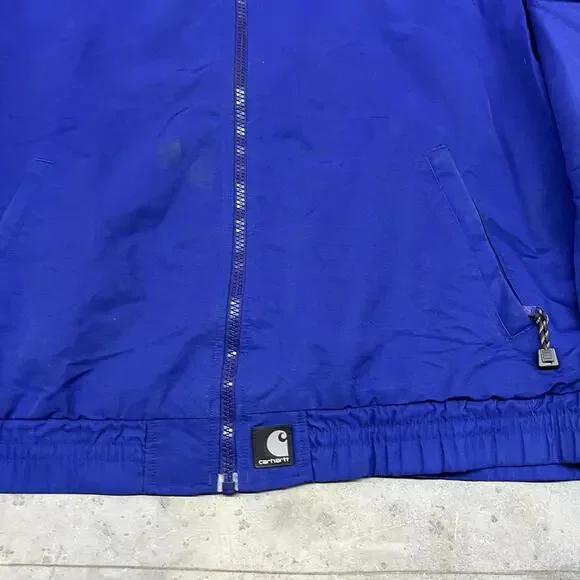 vintage carhartt royal blue fleece lined zip up bomber jacket size xxl - Picture 4 of 4